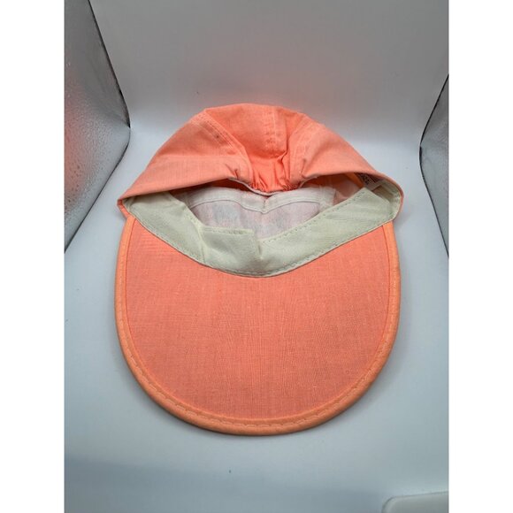 Original Vintage Panama Jack Beach Club Orange Sun Hat One Size Elastic Band Cap - Picture 4 of 9